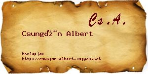 Csungán Albert névjegykártya